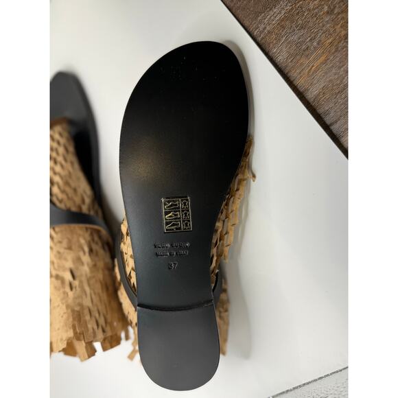 Italian Leather Thong Sandals Cuoio Patrizia Minimalist Flip Flop Style size 37 - Picture 3 of 4